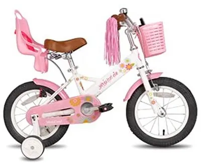 Immagine prodotto di Biciclette per bambine con ruote stabilizzatrici - Disponibili nelle taglie 12/14/16 pollici, nei colori blu, rosa e bianco
