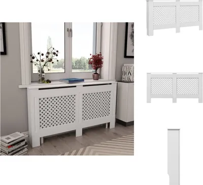 Imagen del producto de vidaXL Cubierta para radiador, blanca, 152x19x81,5 cm, MDF - Accesorios para radiadores