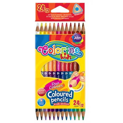 Immagine prodotto di Matite triangolari bicolori 12 pezzi /24 colori Colorino