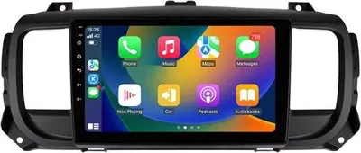 Image de Autoradio avec Bluetooth et CarPlay pour Peugeot Expert 3, Citroën Jumpy 3 et SpaceTourer (2016-2021) – Compatible avec Apple et Android – Système stéréo avec système de navigation – 2 Go de RAM, 32 Go de mémoire