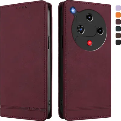 Image de Etui pour ZTE Nubia Focus 2, étui rétro en cuirPolyuréthaneavec support et fentes pour cartes de crédit Rouge