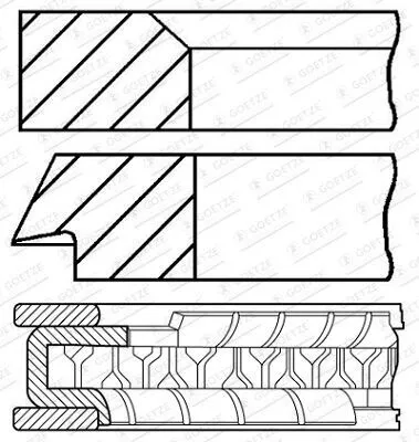 Produktbild von GOETZE ENGINE 08-445705-00 Kolbenringsatz Kolbenringe für HONDA CIVIC VIII Hatchback (FN, FK) Jazz II Schrägheck (GD, GE3, GE2) Jazz III Schrägheck