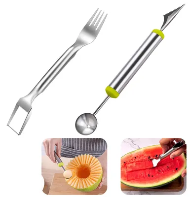Obrázek produktu pro Sada pro krájení melounů a lžíce na meloun – nástroj na krájení ovoce do kuchyně