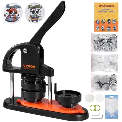 Knopmachermaschine 58 mm, 100 Teile, Panda-Buch, ergonomischer Griff