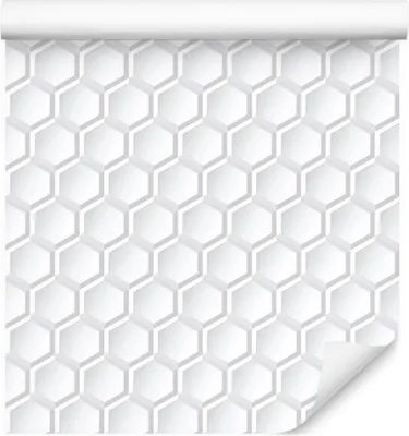 Produktbild von 10m VLIES TAPETE Rolle 3D Effekt Sechsecke Figuren Minimalismus XXL