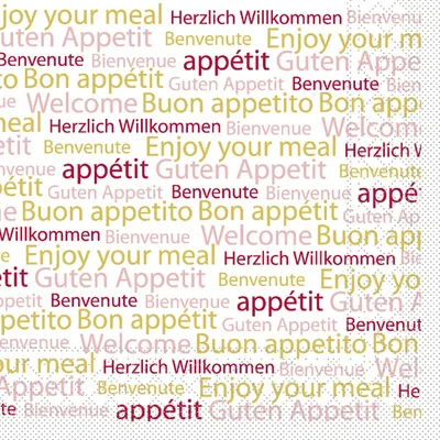 Produktbild von Tissue Serviette Willkommen, 3-lagig,  33 x 33 cm, 100 Stück - Mank