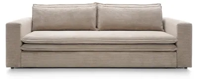 Produktbild von Sofa SCORZA mit Schlaffunktion, Schlafsofa, Wohnzimmersofa, Couch, Soffa, Bettsofa, Velours-Stoff – Beige POSO 100
