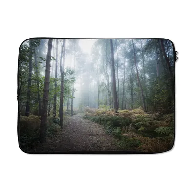 Produktbild von MuchoWow® Laptop Hülle 13 Zoll Wald - Nebel - Weg Laptoptasche - Laptophülle - Sleeve - Rundumschutz