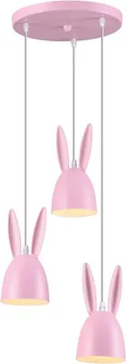 Zdjęcie produktu dla ACA Lighting lampa wisząca dziecięca 3XE27 różowa META D35XH100CM BUNNY ZM73P35P