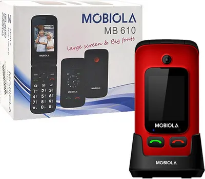 Zdjęcie produktu dla Telefon Gsm Mobiola  Klapką Czerwony Tlefon Dla Seniora Mb610 2G