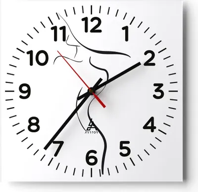 Produktbild von Wanduhr - Quadrat - Glasuhr - Minimalismus Frau Hut - 30x30cm - Schleichendes Uhrwerk - Lautlos - zum Aufhängen bereit - Dekoration Modern - Wanddekoration aus Glas - C4AC30x30-4908