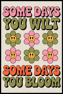 Produktbild von Plakat 61x91,5cm Motivationsaffirmation Retro Vintage für das Wohnzimmer Bloom