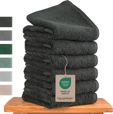 Produktbild von Hausfelder Gästehandtücher Set Premium Handtücher (Anthrazit, 6 Gästehandtücher 50x30cm)