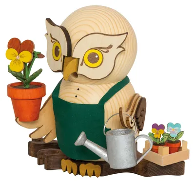 Obrázek produktu pro Kuřácká figurka sova zahradník výška 16 cm NOVINKA