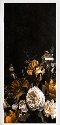Produktbild von MuchoWow® Türtapete Selbstklebende Türfolie Blume - Gold - Muster 90x235 cm Türposter Türaufkleber Klebefolie Türklebefolie - XXL-Plakaten - Foster für Türen - Aufkleber