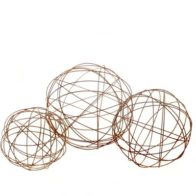 Immagine prodotto di Sfera in filo metallico, sfera da giardino in tondino di ferro da 40 cm, ruggine naturale
