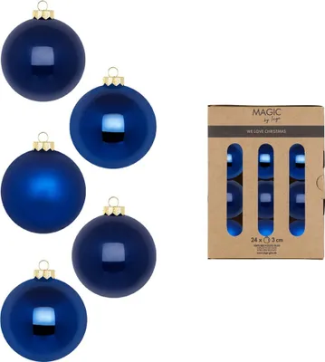 Produktbild von Weihnachtskugeln Glas 3cm 24 Stück - Royal Blau