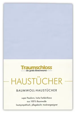 Produktbild von Traumschloss Betttuch Haustuch 240 x 260 cm hellblau aus 100% Baumwolle, ohne Gummizug
