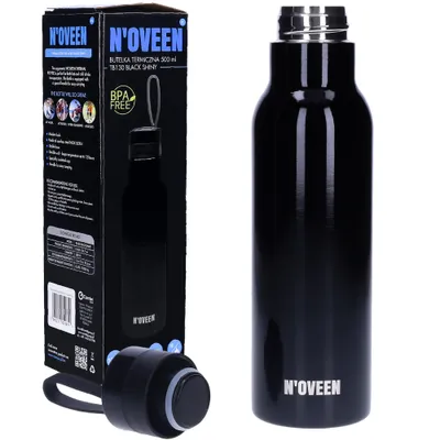 Obrázok produktu pre NOVEEN Lesklá termoska z nehrdzavejúcej ocele | 500 ml, čierna