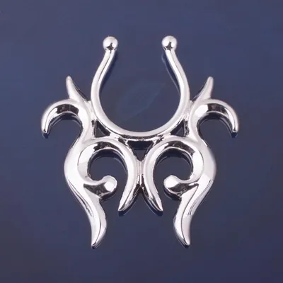 Produktbild von Fake Brustwarzenpiercing zum Klemmen: Schild Nippel-Piercing Tribal