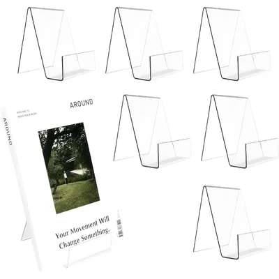 Zdjęcie produktu dla Podpórka do książek akrylowa - 7 sztuk - 10,5 x 9 x 7,5 cm - Przezroczysta