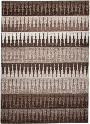 Produktbild von Teppich Wohnzimmer Kurzflor Modern Muster Geometrisch Braun 120 x 170 cm ( h078a-beige )