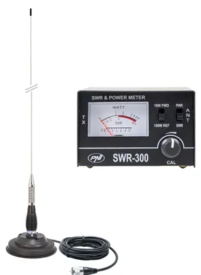Productafbeelding van PNI ML100 CB-antenne, 100 cm, 125 mm magneetvoet en PNI SWR-300 reflectometer voor zendvermogensmeting