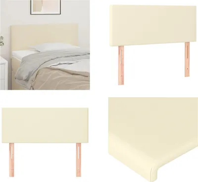 Obrázek produktu pro vidaXL Čelo postele krémové 100x5x78/88 cm Imitace kůže - Čelo postele - Čelo postele - Čelo postele