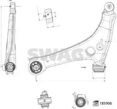Produktbild von SWAG 33 11 0147 Querlenker Vorne Links Unten passend für MERCEDES-BENZ Sprinter 3,5-T Kastenwagen (907, 910)