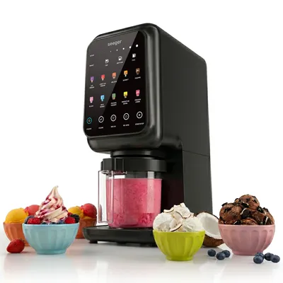 Image de Machine à glace multifonction Seeger MultiCream 10-en-1, incluant 3 récipients "EasyCups", sans BPA, de couleur noire