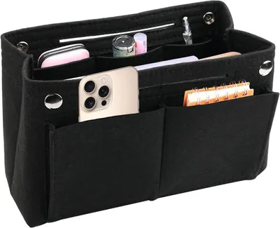 Produktbild von Handtas Organizer, Filz Material, 9 Fächer, 24 x 8 x 15 cm, für Handtaschen