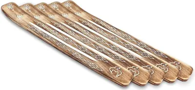 Produktbild von Räucherstäbchenhalter braun 5er Set aus Sheeshamholz