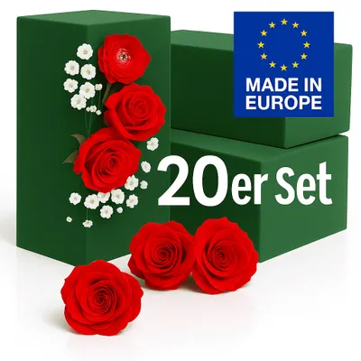 Produktbild von 20x Steckziegel Steckschaum Ziegel Steckschwamm Steckmasse Blumen Steckmoos grün