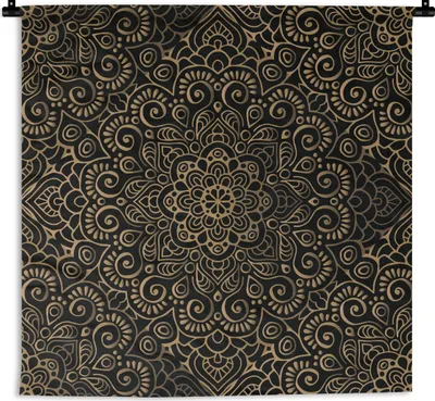Obrázek produktu pro MuchoWow® Tapiserie Věšení na zeď Indický vzor Mandala 150x150 Tapiserie dekorace Nástěnná šála