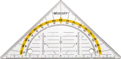 Produktbild von WESTCOTT Geodreieck zum Abheften Hypotenuse: 140 mm