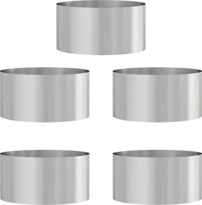 Produktbild von vidaXL Pflanzenring 5 pcs Silber 40 x 40 x 20 cm Verzinkter Stahl