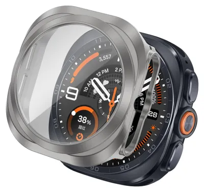 Zdjęcie produktu dla Obudowa ochronna "Full Cover" z twardego tworzywa sztucznego do zegarka Samsung Galaxy Watch Ultra 2 (2026) - kolor: tytanowy