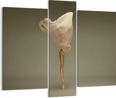 Produktbild von Bild auf Leinwand - Leinwandbild - 3 Teile - Ballerina Figur Tanzen - 95x80cm - Wand Bild - Wanddeko - Wandbilder - Leinwanddruck - Bilder - Wanddekoration - Leinwand bilder - Wandbild - CB95x80-4715
