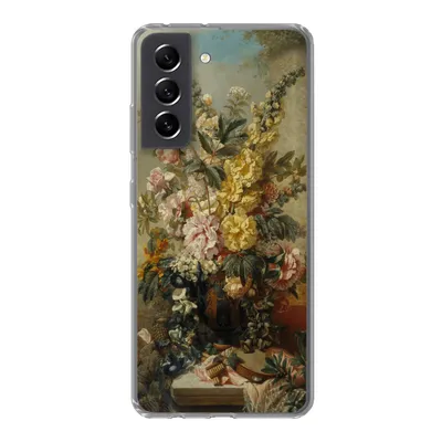 Produktbild von MuchoWow® Handyhülle Schutzhülle Hülle für Samsung Galaxy S21 FE Große Vase mit Blumen - Alte Meister - Malerei Silikon Softcase Handy Hülle - Mobiltelefonhülle