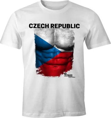 Produktbild von EM T-Shirt Herren Fußball Tschechien Flagge Fanshirt Waschbrettbauch MoonWorks® XS