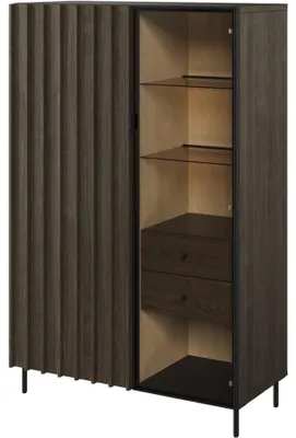 Productafbeelding van Vitrine PIEMONTE PE06, uitvoering: portland (lichtgrijs) + zwart