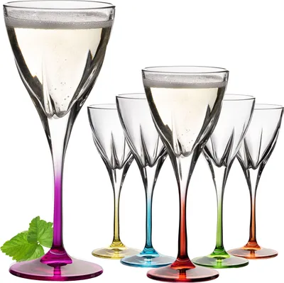 Produktbild von IMPERIAL Bunte Sektgläser 160ml (max. 214ml) Set 6-Teilig Champagnergläser aus Crystalline Glas Spülmaschinenfest