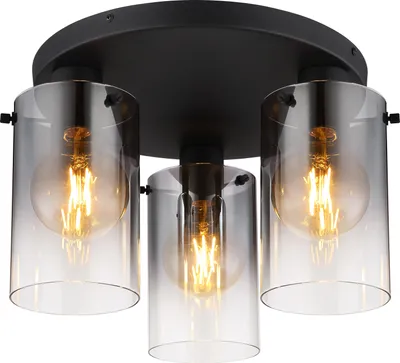 Image de Globo Lighting Plafonnier métal noir mat, 3x E27
