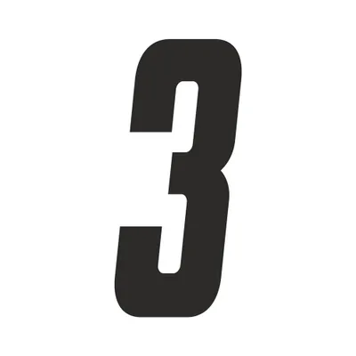 Immagine prodotto di Adesivo numero di gara per Moto Cross "3", nero 21 cm