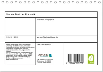 Produktbild von Verona Stadt der Romantik (Tischkalender 2026 DIN A5 quer), CALVENDO Monatskalender