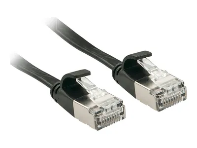 Image de Câble patch LINDY Cat6A U/FTP plat noir 2.00m