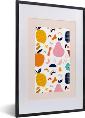 Produktbild von MuchoWow® Gerahmtes Poster Pastell - Obst - Zitrone - Lebensmittel 40x60 cm - Poster mit Schwarzem Bilderrahmen Wandposter Rahmen Foto Bilder - Poster in Rahmen
