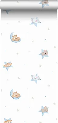 Produktbild von Sanders & Sanders Tapete Tiere Blau und Weiß - 640439 - 53 cm x 10 m