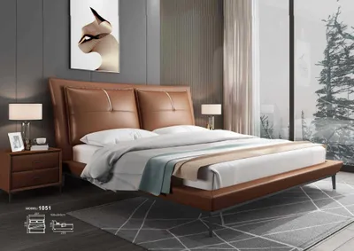 Produktbild von Designer Bett Schlafzimmer Betten Hotel Polster Luxus Leder Italienische Möbel