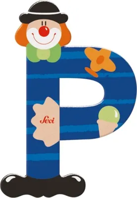 Immagine prodotto di Trudi lettere di legno clown : Lettera P Ordinamento delle lettere: Lettera P